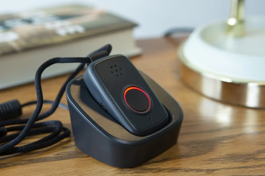 Medical alert device on table